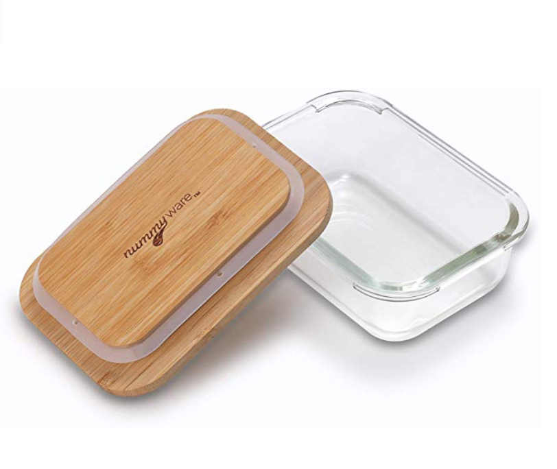 Plastic Free Glass Food Container with Bamboo Lid